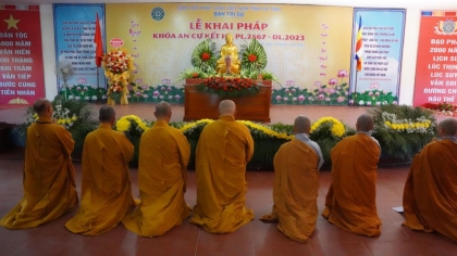 Hà Tĩnh: Hơn 1000 người dự lễ khai pháp và bài pháp đầu tiên khóa an cư kiết hạ PL 2567 - 2023